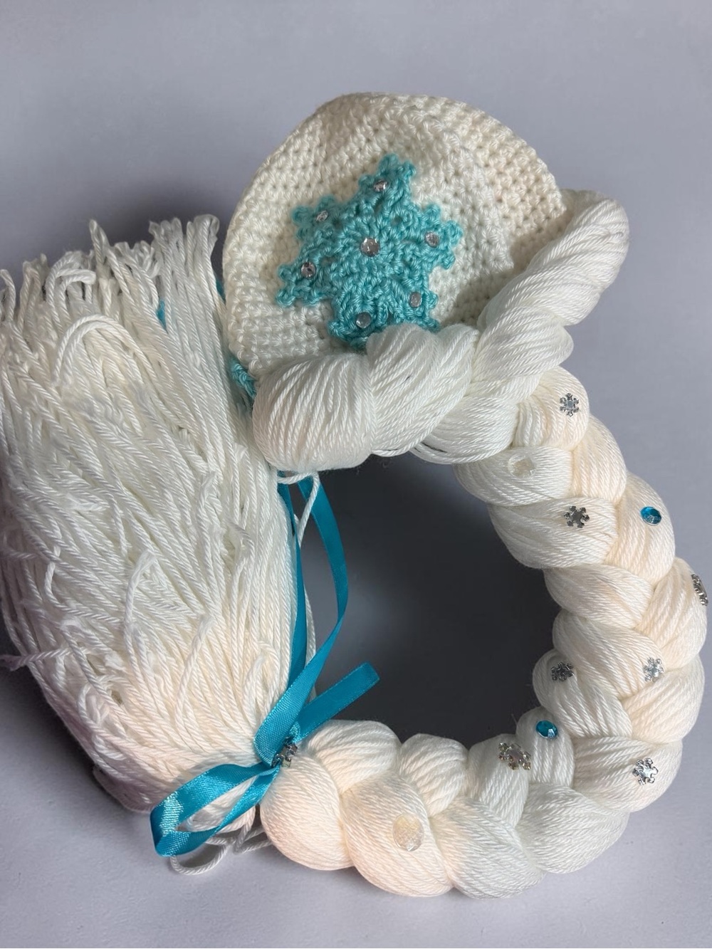 Crochet little girl Elsa hat with braid